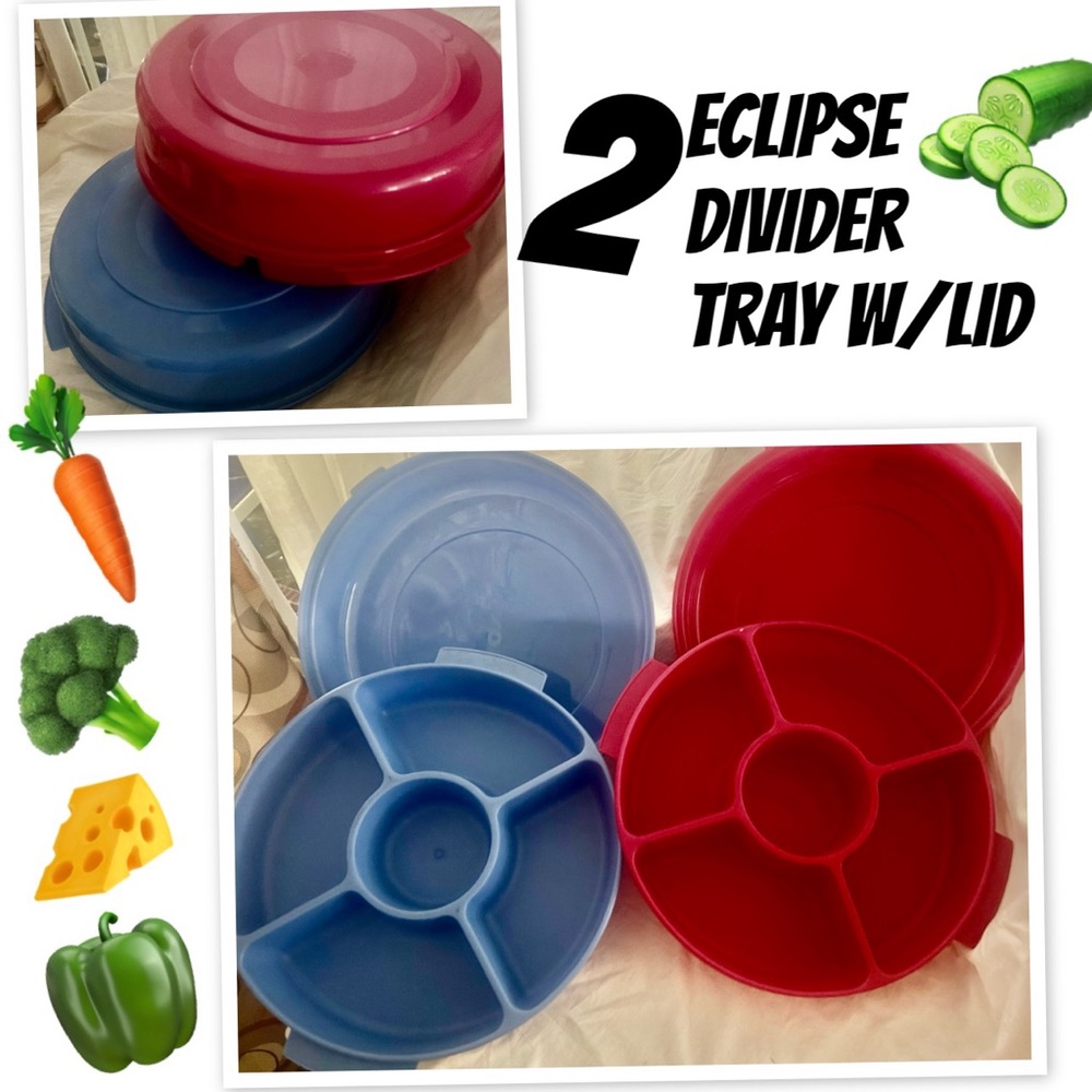 Eclipse Divider Tray with Lid - Red and Blue